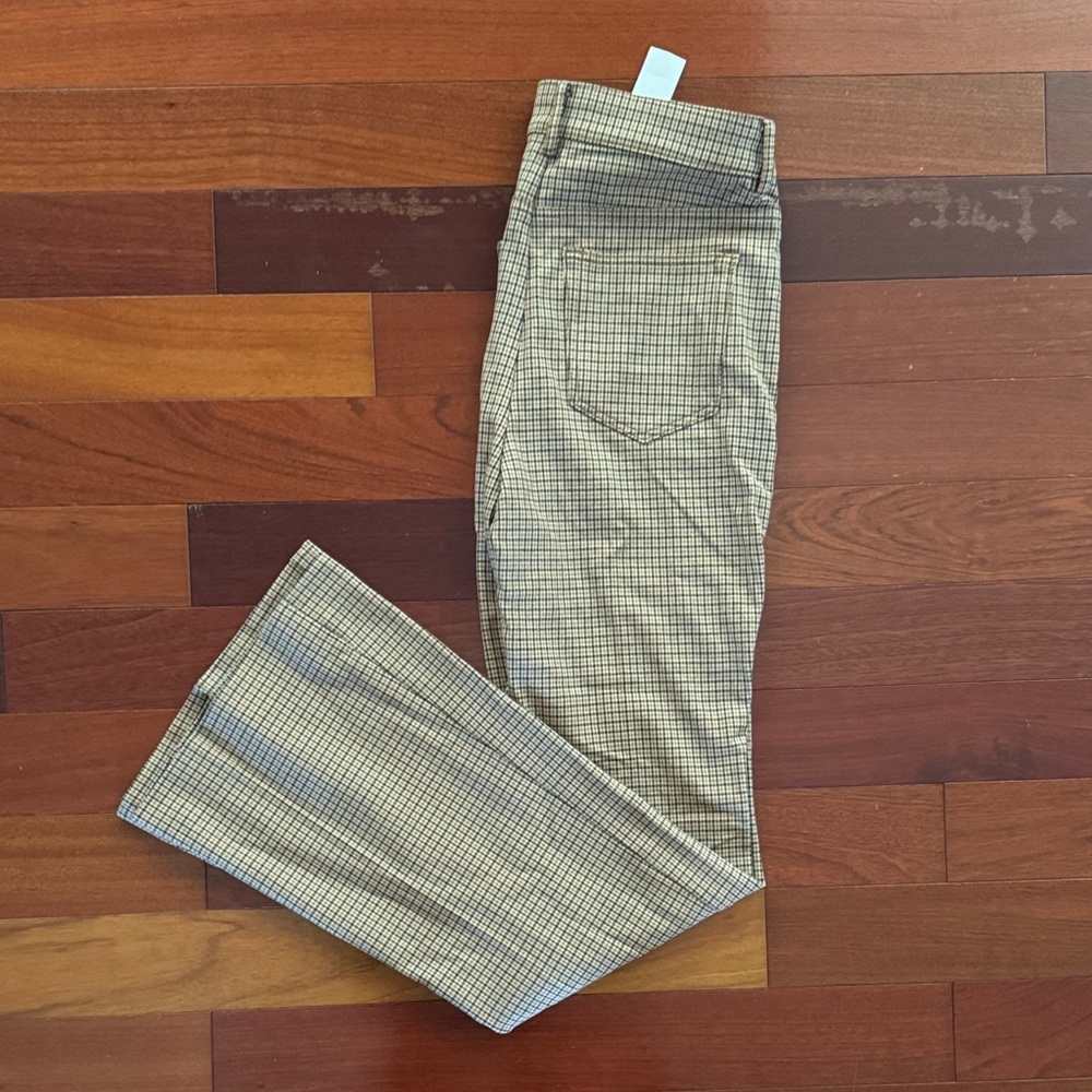 LOFT Checkered Tan Trousers